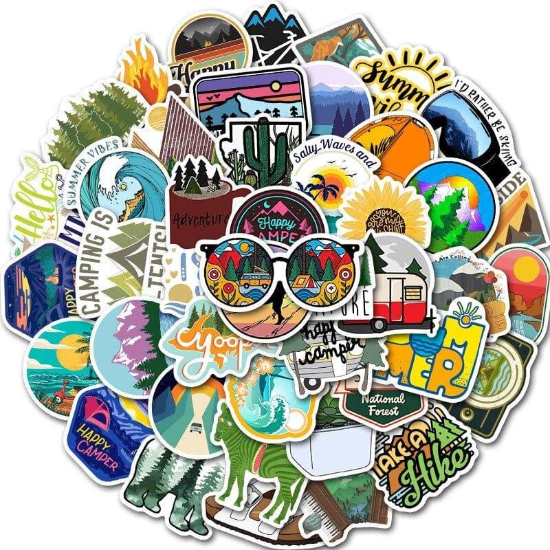 Zbirka barvnih die-cut nalepk z UV tiskom