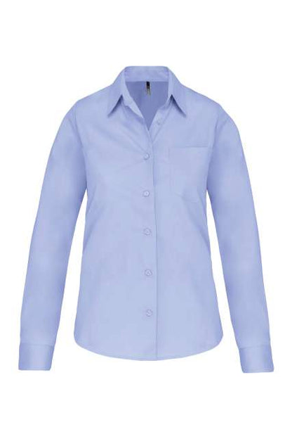 LADIES' LONG-SLEEVED COTTON POPLIN SHIRT