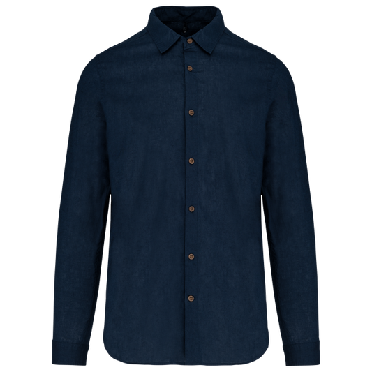 MEN'S LONG SLEEVE LINEN AND COTTON SHIRT