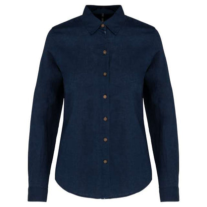 LADIES' LONG SLEEVE LINEN AND COTTON SHIRT