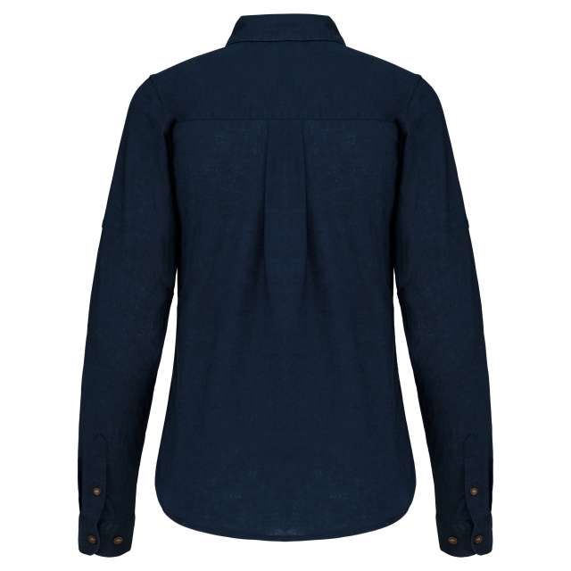 LADIES' LONG SLEEVE LINEN AND COTTON SHIRT