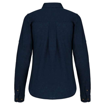 LADIES' LONG SLEEVE LINEN AND COTTON SHIRT
