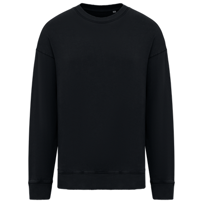 UNISEX WASHED EFFECT OVERSIZE ROUND NECK SWEATSHIRT