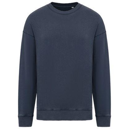 UNISEX WASHED EFFECT OVERSIZE ROUND NECK SWEATSHIRT