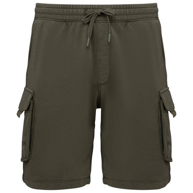 MEN’S FRENCH TERRY WASHED EFFECT CARGO SHORTS