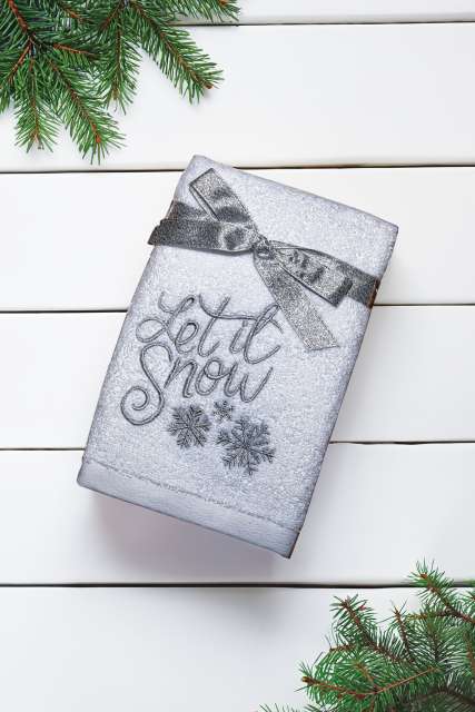 OLIMA CHRISTMAS TOWEL - LET IT SNOW- FLAKES