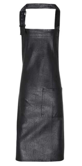 FAUX LEATHER BIB APRON