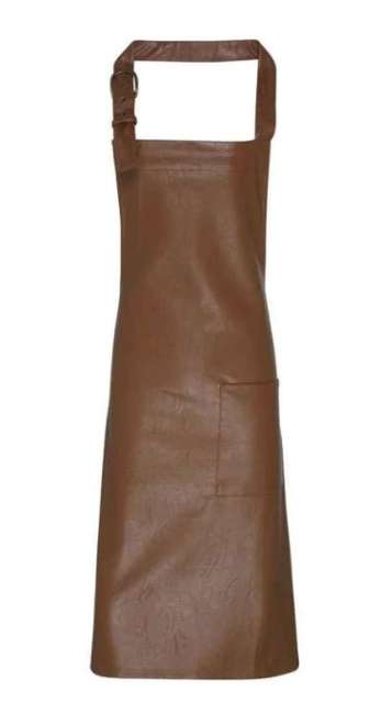 FAUX LEATHER BIB APRON